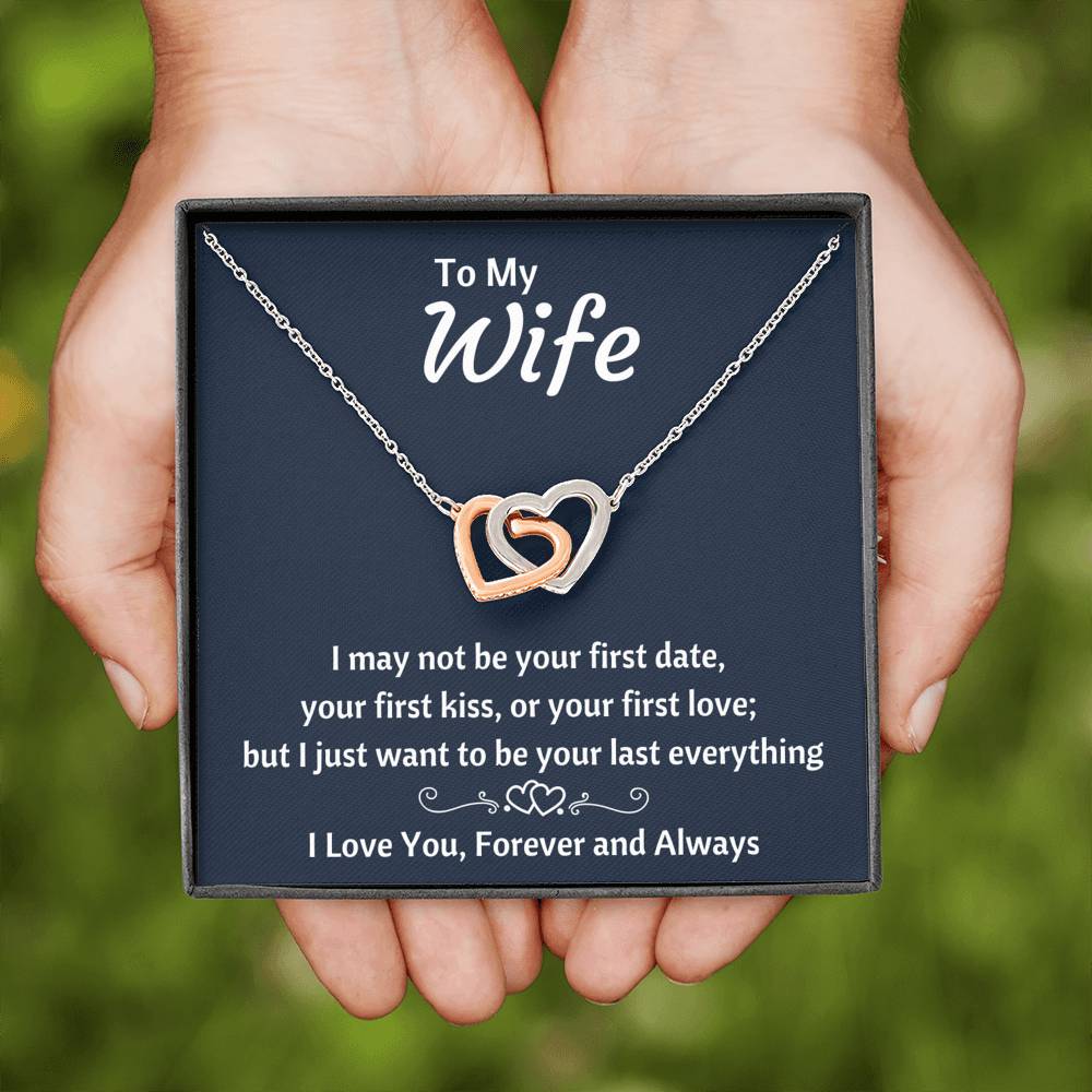 TO MY WIFE "YOUR LAST EVERYTHING" INTERLOCKING NECKLACE GIFT SET - ON CLOUD NINE GIFTS