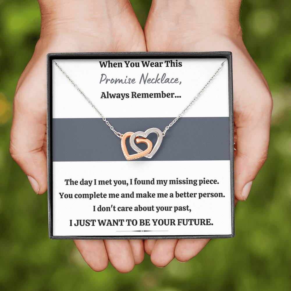TO MY LOVE "PROMISE NECKLACE - YOUR FUTURE" INTERLOCKING HEARTS NECKLACE GIFT SET - ON CLOUD NINE GIFTS