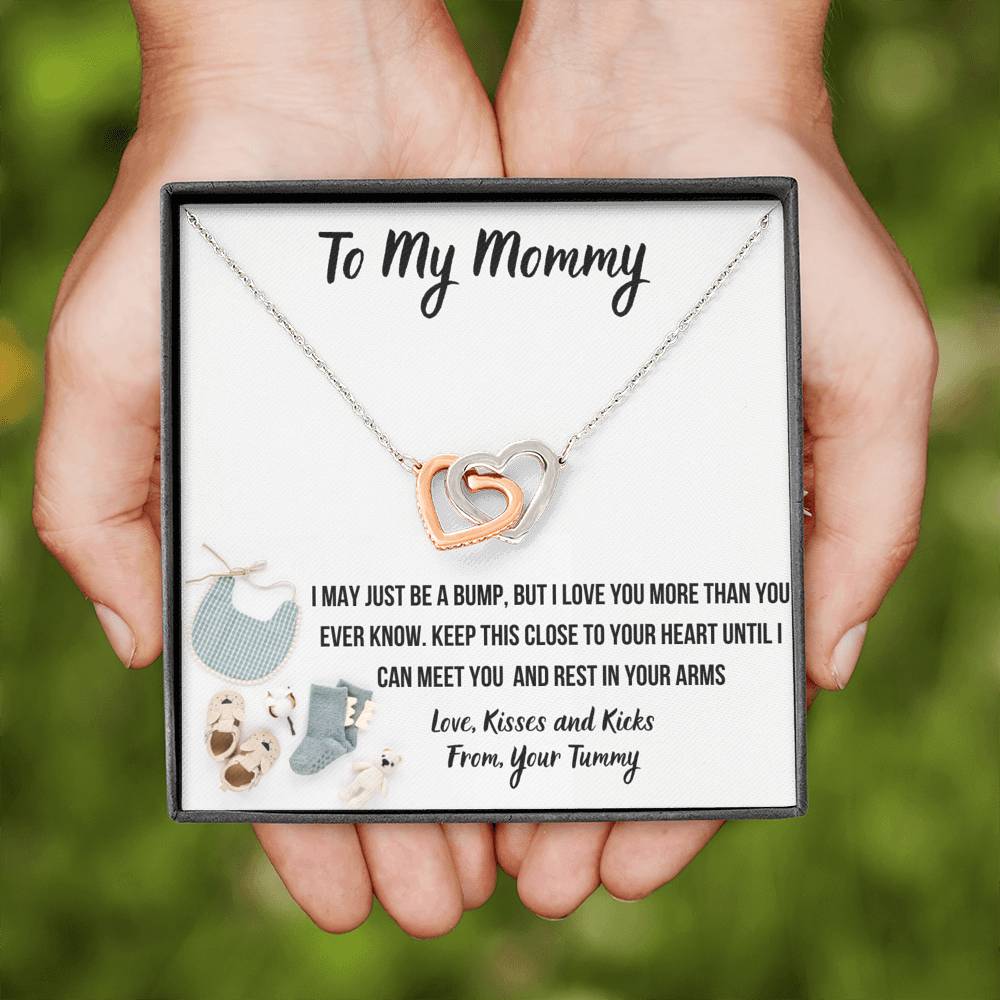 TO MY MOMMY "BABY FASHION" INTERLOCKING HEARTS NECKLACE GIFT SET - ON CLOUD NINE GIFTS
