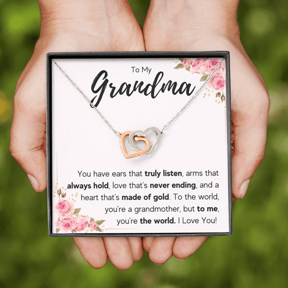 TO MY GRANDMA NEVER ENDING INTERLOCKING NECKLACE GIFT SET - ON CLOUD NINE GIFTS