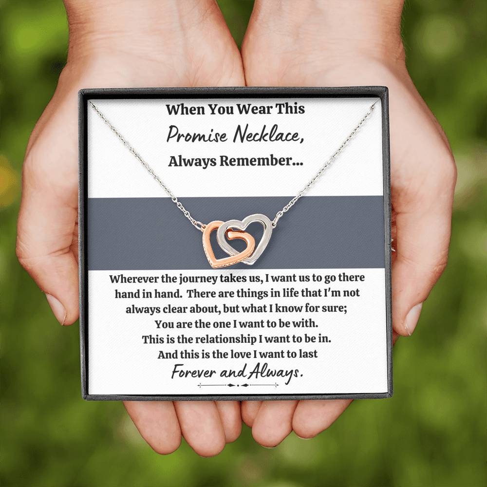 TO MY LOVE "PROMISE NECKLACE - GREY" INTERLOCKING HEARTS NECKLACE GIFT SET - ON CLOUD NINE GIFTS