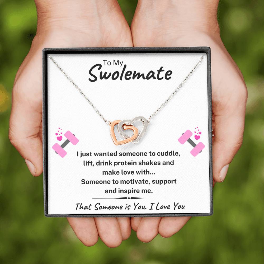 TO MY SWOLEMATE "SOMEONE TO" INTERLOCKING HEARTS NECKLACE GIFT SET - ON CLOUD NINE GIFTS