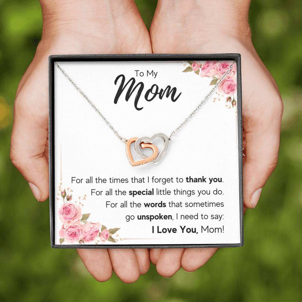 TO MY MOM UNSPOKEN INTERLOCKING NECKLACE GIFT SET - ON CLOUD NINE GIFTS