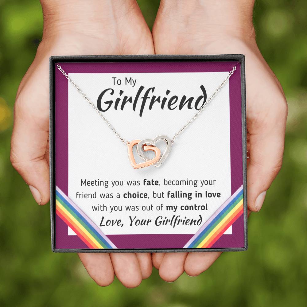 TO MY GIRLFRIEND "LOVE, YOUR GIRLFRIEND" INTERLOCKING NECKLACE GIFT SET - ON CLOUD NINE GIFTS