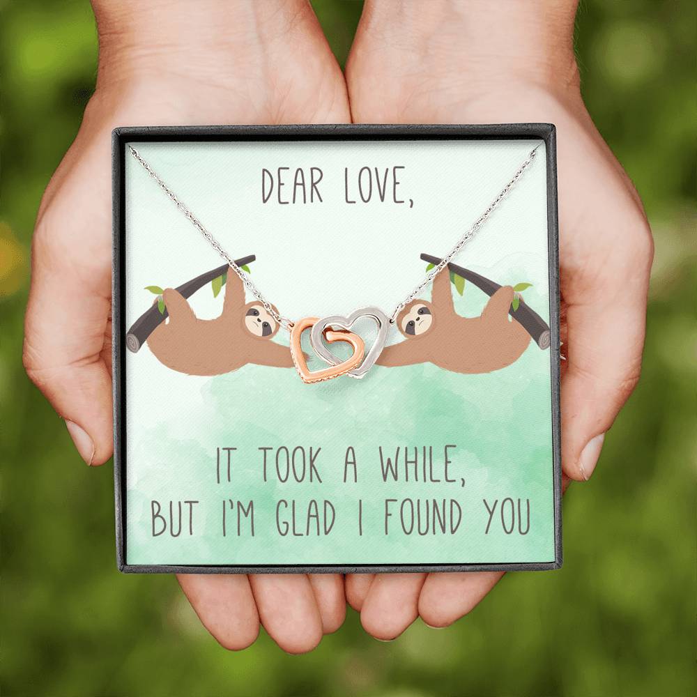 DEAR LOVE "A WHILE" INTERLOCKING HEARTS NECKLACE GIFT SET - ON CLOUD NINE GIFTS