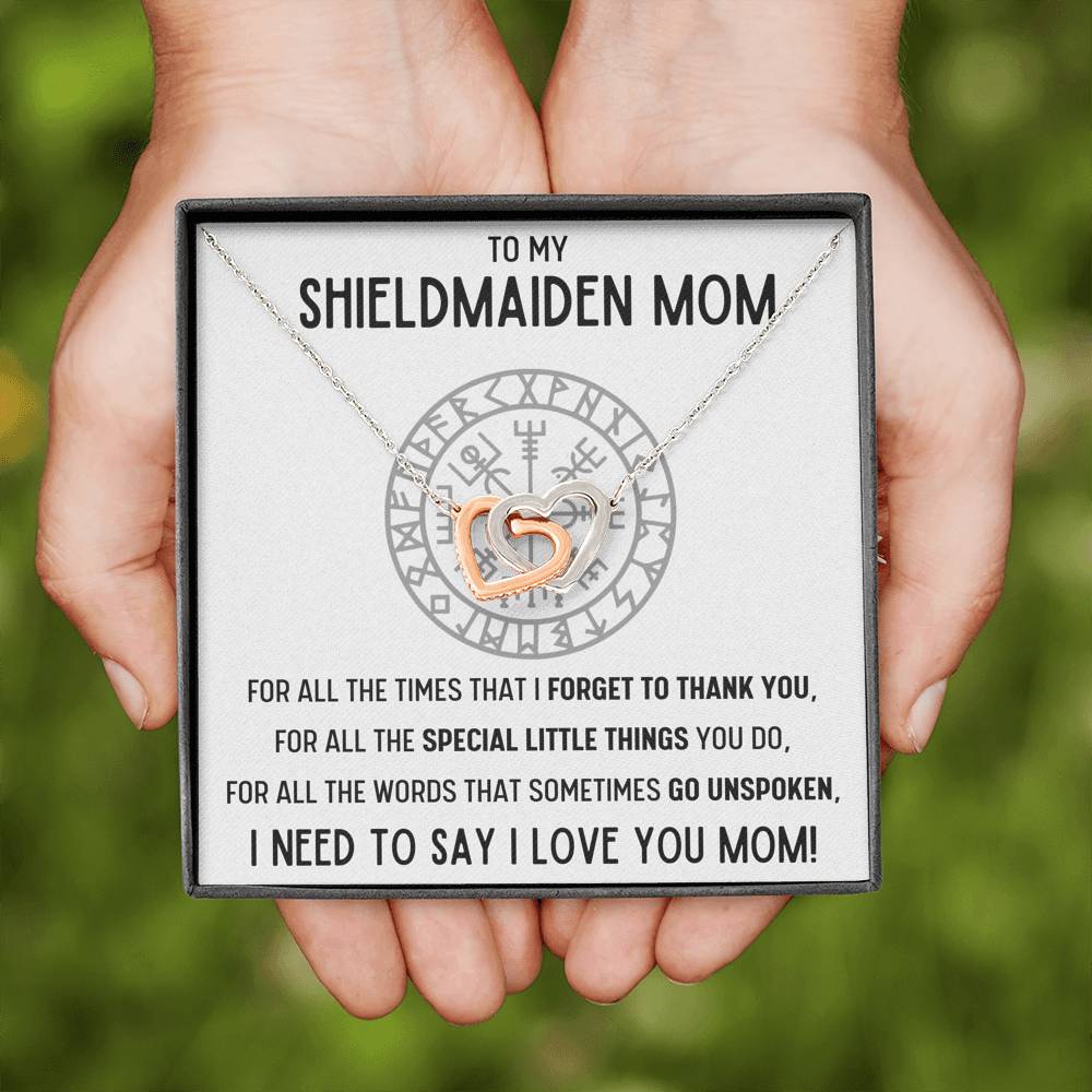 TO MY SHIELDMAIDEN MOM "FOR ALL" INTERLOCKING HEARTS NECKLACE GIFT SET - ON CLOUD NINE GIFTS