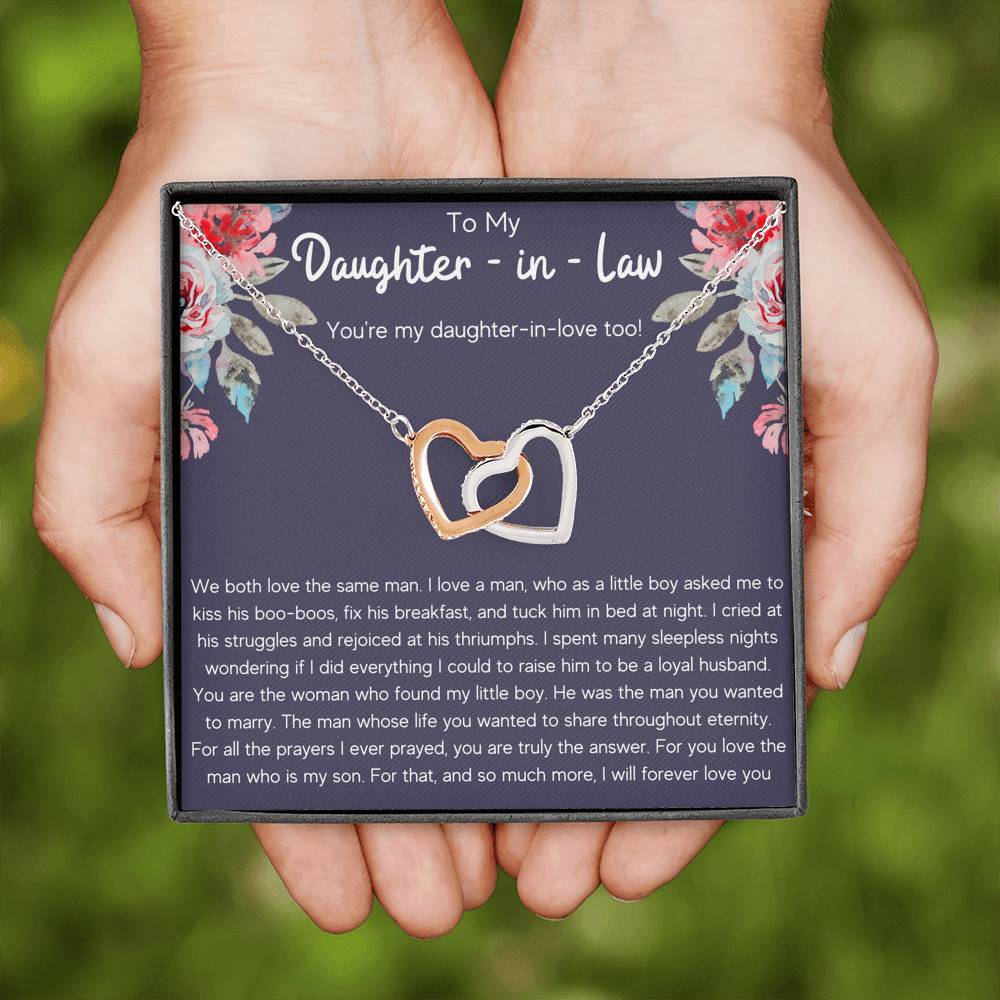 TO MY DAUGHTER IN LAW "DAUGHTER IN LOVE" INTERLOCKING NECKLACE GIFT SET - ON CLOUD NINE GIFTS