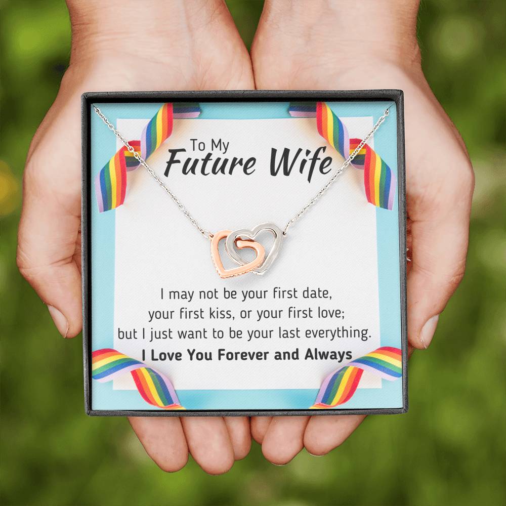 TO MY FUTURE WIFE LGBT INTERLOCKING NECKLACE GIFT SET - ON CLOUD NINE GIFTS