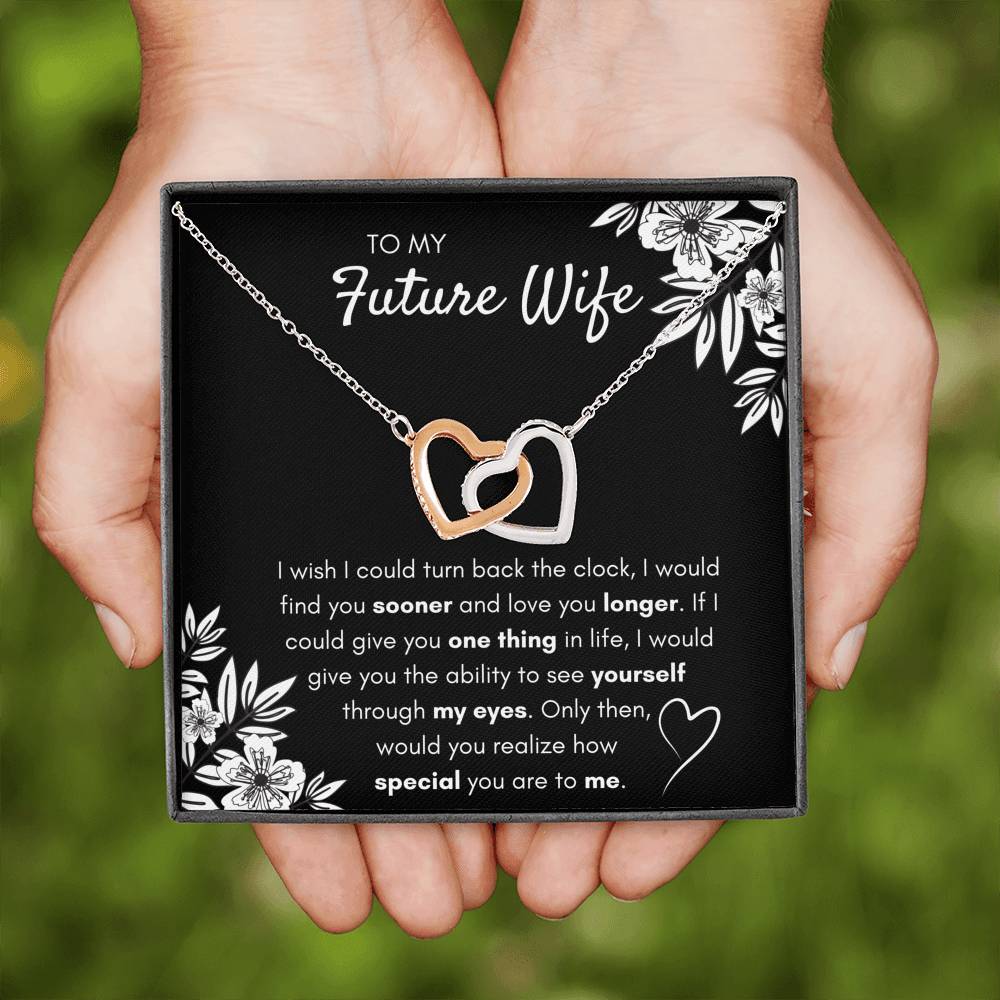 TO MY FUTURE WIFE "FIND YOU SOONER" INTERLOCKING NECKLACE GIFT SET - ON CLOUD NINE GIFTS