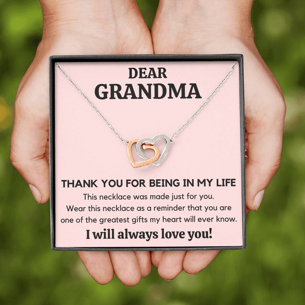 DEAR GRANDMA MY LIFE INTERLOCKING NECKLACE GIFT SET - ON CLOUD NINE GIFTS