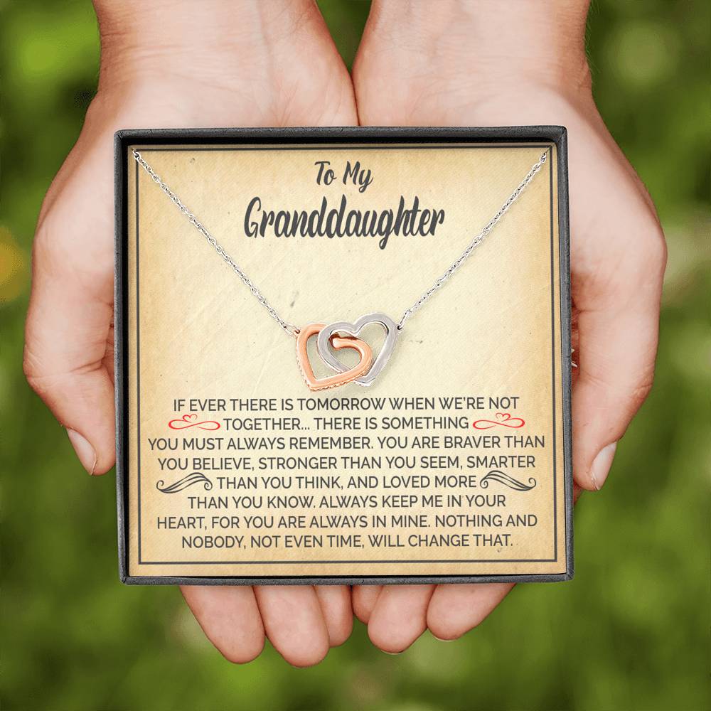 TO MY GRANDDAUGHTER NOT EVEN TIME INTERLOCKING HEARTS NECKLACE GIFT SET - ON CLOUD NINE GIFTS