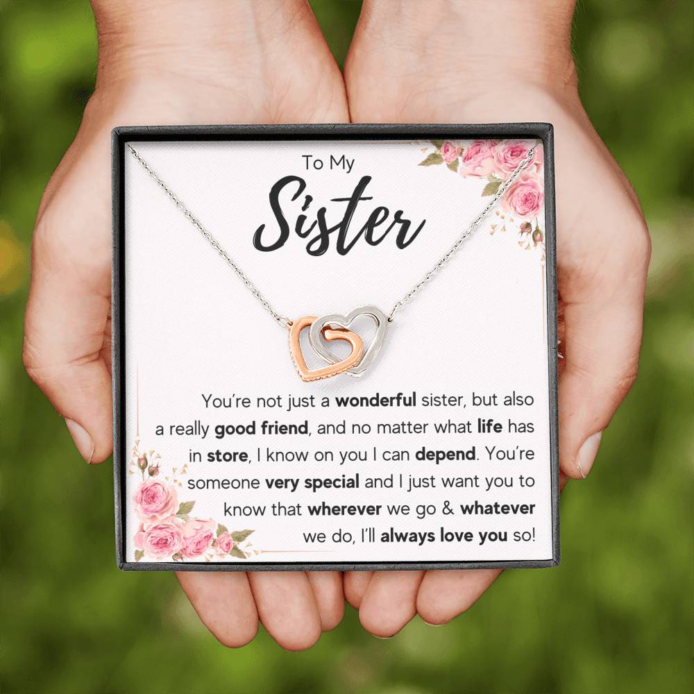 TO MY SISTER LOVE YOU SO INTERLOCKING NECKLACE GIFT SET - ON CLOUD NINE GIFTS