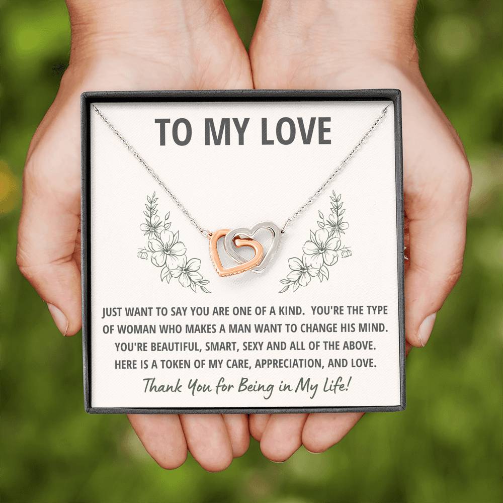 TO MY LOVE "TOKEN" INTERLOCKING HEARTS NECKLACE GIFT SET - ON CLOUD NINE GIFTS