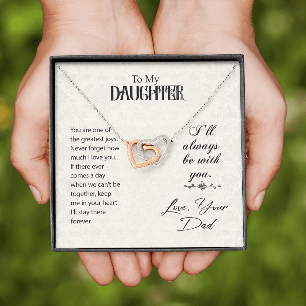 TO MY DAUGHTER "GREATEST JOYS" INTERLOCKING HEARTS NECKLACE GIFT SET - ON CLOUD NINE GIFTS
