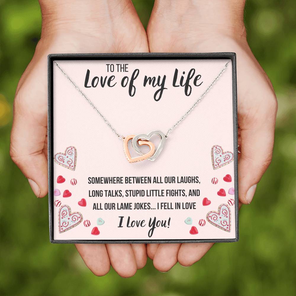 TO THE LOVE OF MY LIFE "STUPID LITTLE FIGHTS" INTERLOCKING NECKLACE GIFT SET - ON CLOUD NINE GIFTS