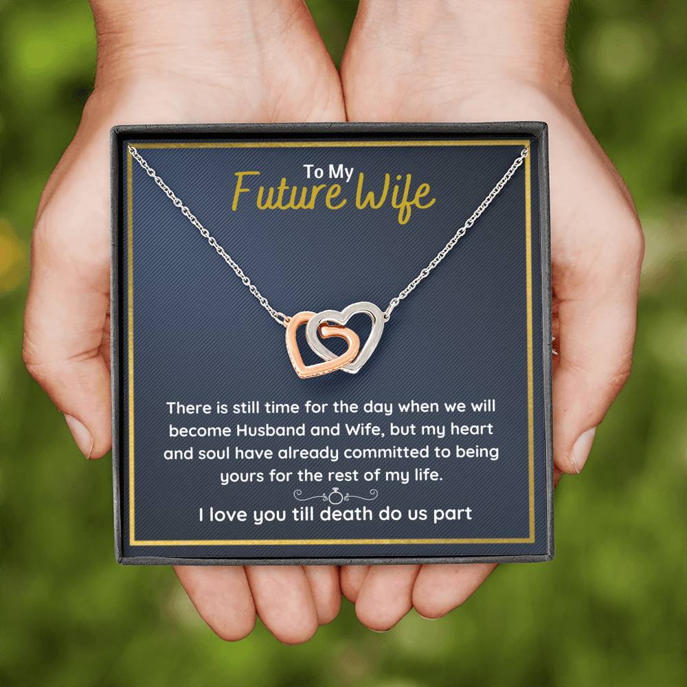 TO MY FUTURE WIFE "COMMITTED" INTERLOCKING HEARTS NECKLACE GIFT SET - ON CLOUD NINE GIFTS