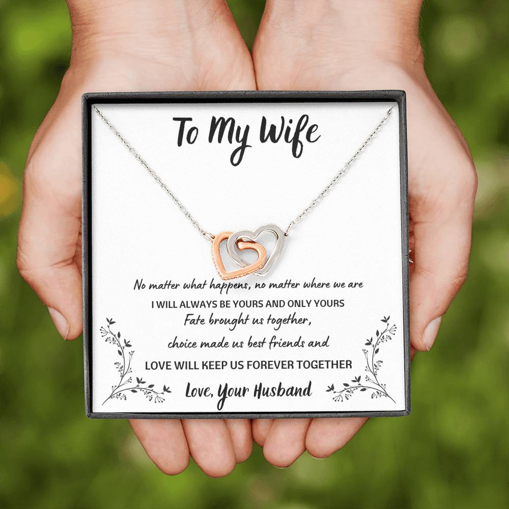 To My Wife "Forever Together" Interlocking Hearts Necklace Gift Set - ON CLOUD NINE GIFTS