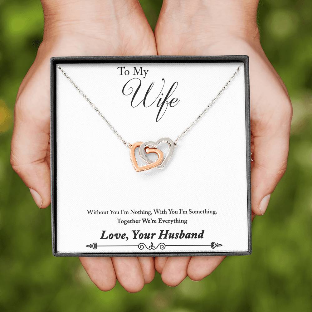 TO MY WIFE "EVERYTHING - SO" INTERLOCKING HEARTS NECKLACE GIFT SET - ON CLOUD NINE GIFTS