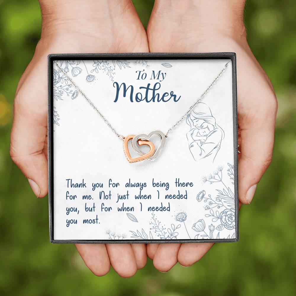 TO MY MOTHER "NEEDED-SO" INTERLOCKING HEARTS NECKLACE GIFT SET - ON CLOUD NINE GIFTS