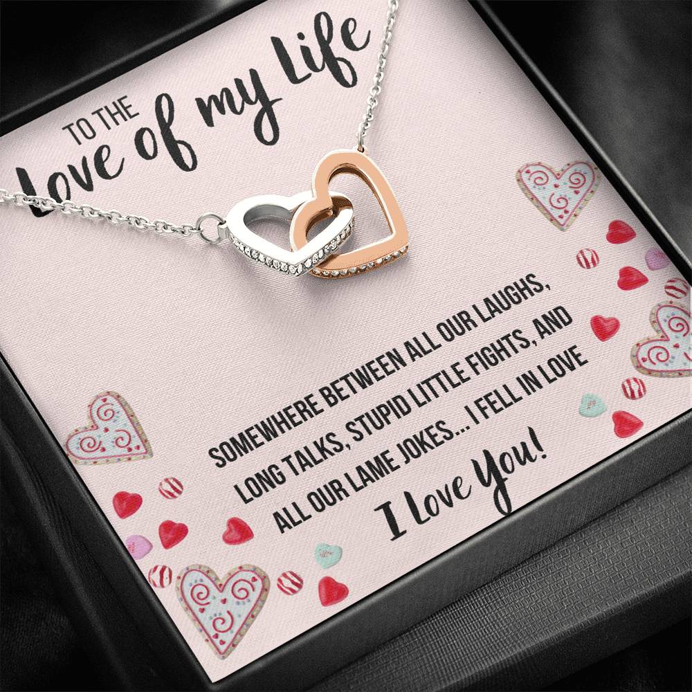 TO THE LOVE OF MY LIFE "STUPID LITTLE FIGHTS" INTERLOCKING NECKLACE GIFT SET - ON CLOUD NINE GIFTS