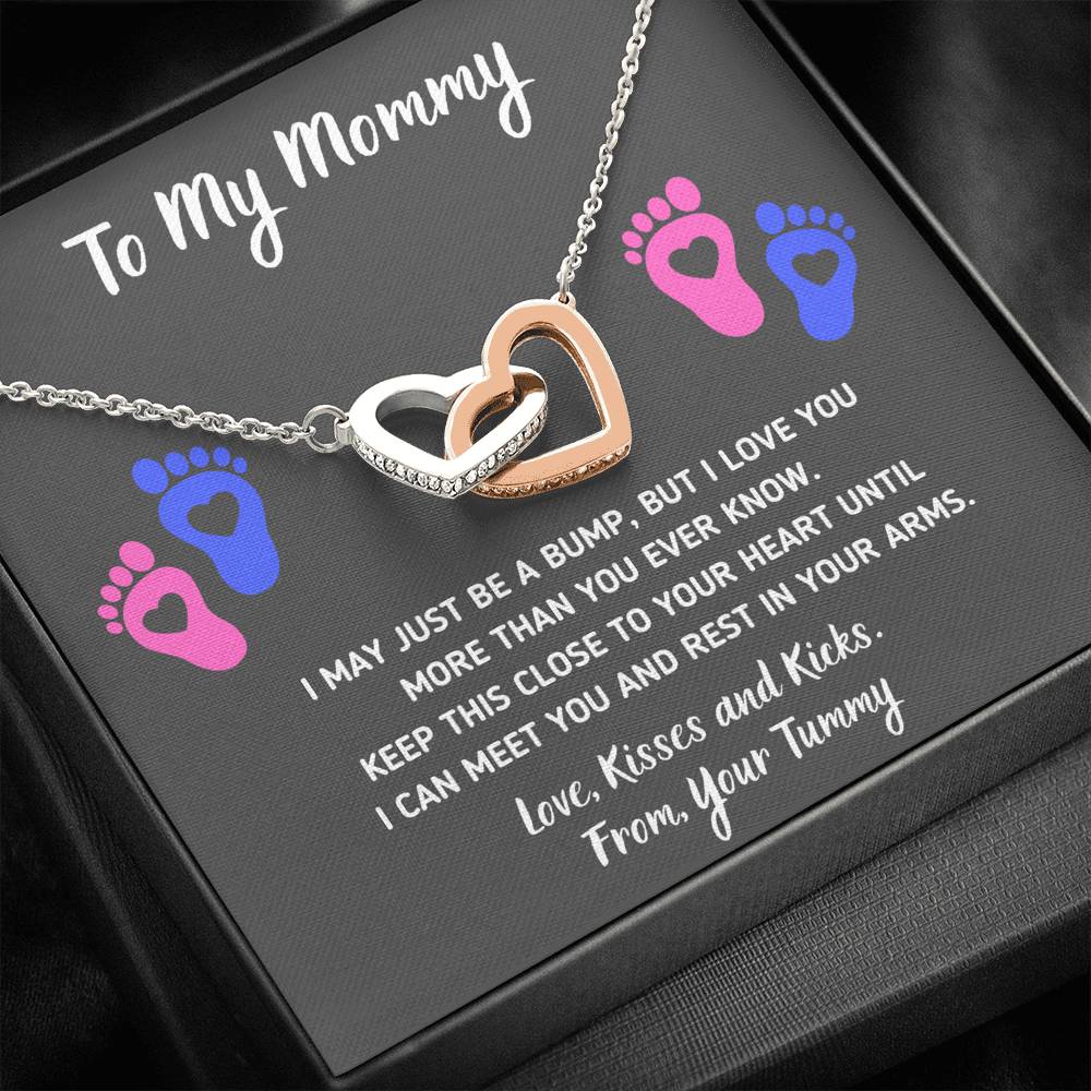 TO MY MOMMY "HEART-FEET" INTERLOCKING HEARTS NECKLACE GIFT SET - ON CLOUD NINE GIFTS