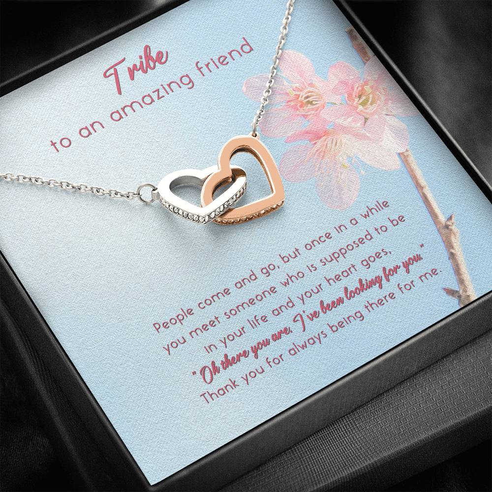TO MY FRIEND "COME AND GO" INTERLOCKING HEARTS NECKLACE GIFT SET - ON CLOUD NINE GIFTS