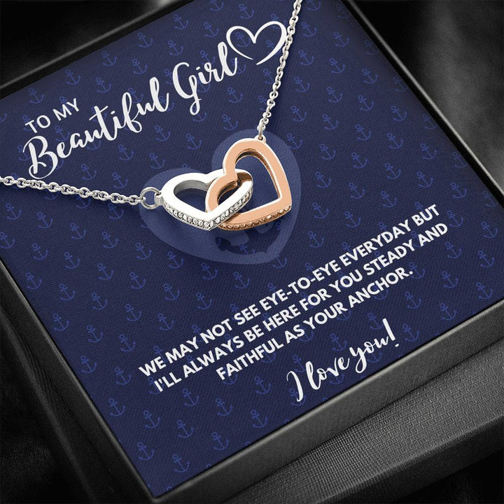 TO MY BEAUTIFUL GIRL INTERLOCKING HEARTS NECKLACE GIFT SET - ON CLOUD NINE GIFTS
