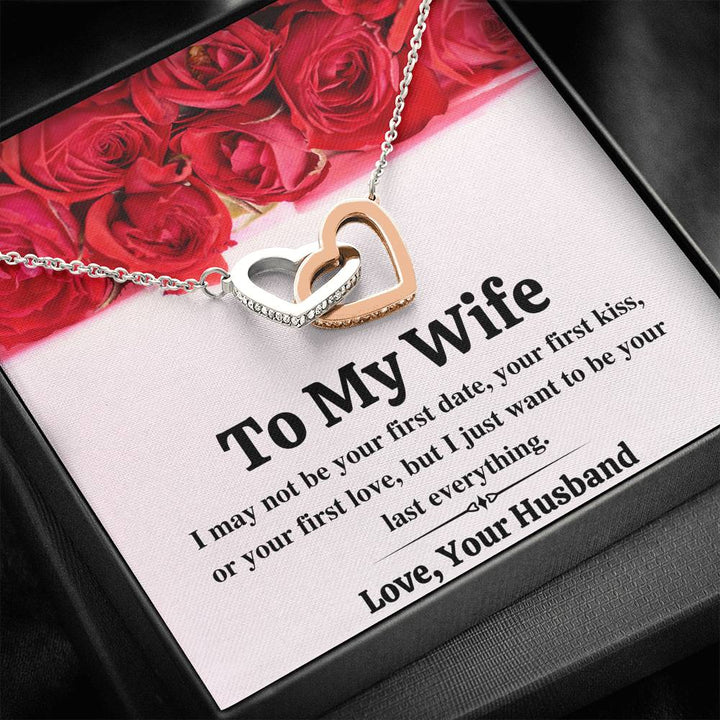 TO MY WIFE "LAST EVERYTHING - RED ROSES" INTERLOCKING NECKLACE GIFT SET - ON CLOUD NINE GIFTS