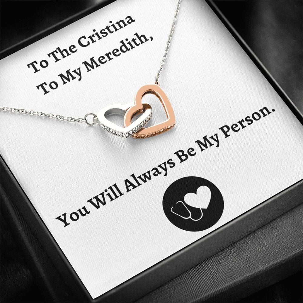 TO MY PERSON "CRISTINA AND MEREDITH" INTERLOCKING HEARTS NECKLACE GIFT SET - ON CLOUD NINE GIFTS