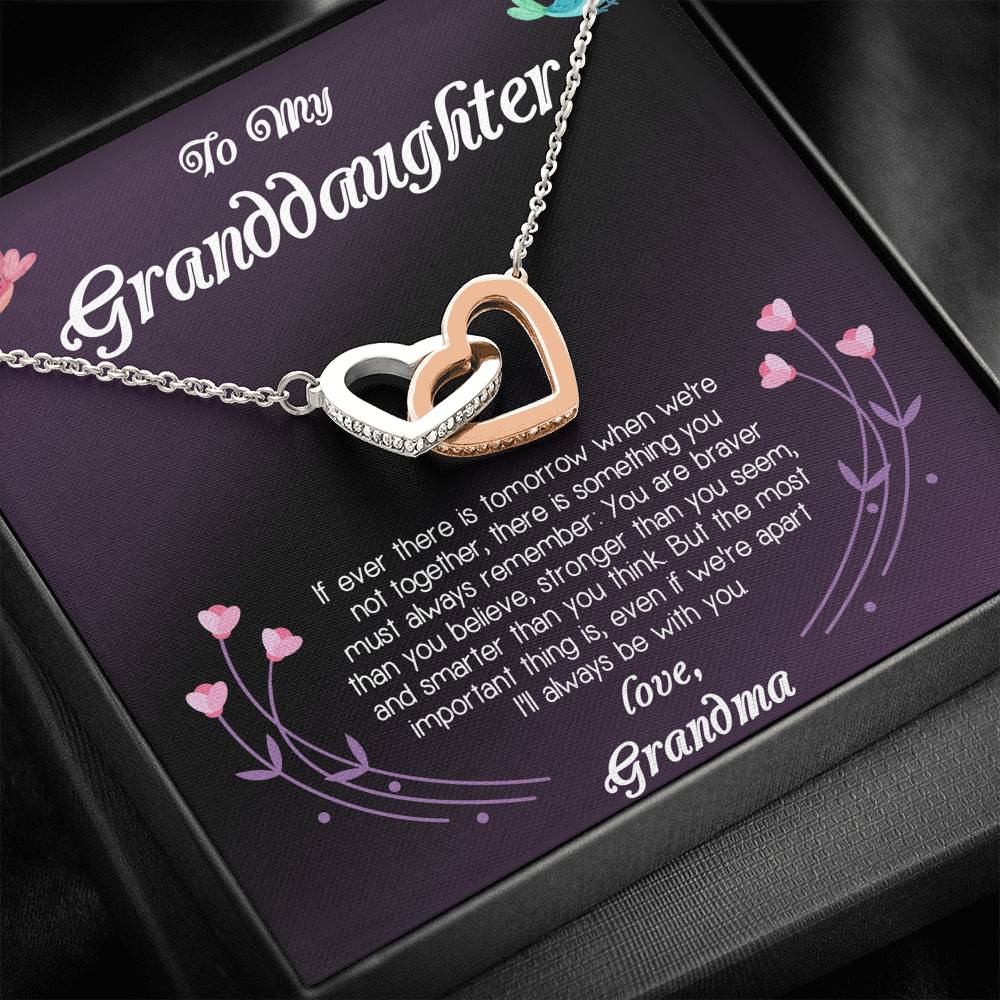 TO MY GRANDDAUGHTER "BRAVER-PB" INTERLOCKING HEARTS NECKLACE GIFT SET - ON CLOUD NINE GIFTS