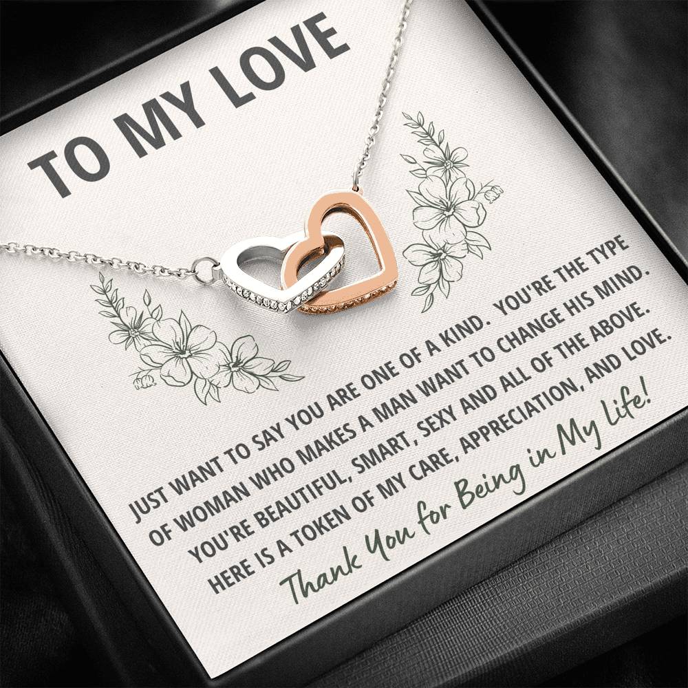 TO MY LOVE "TOKEN" INTERLOCKING HEARTS NECKLACE GIFT SET - ON CLOUD NINE GIFTS