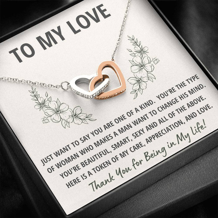 TO MY LOVE "TOKEN" INTERLOCKING HEARTS NECKLACE GIFT SET - ON CLOUD NINE GIFTS