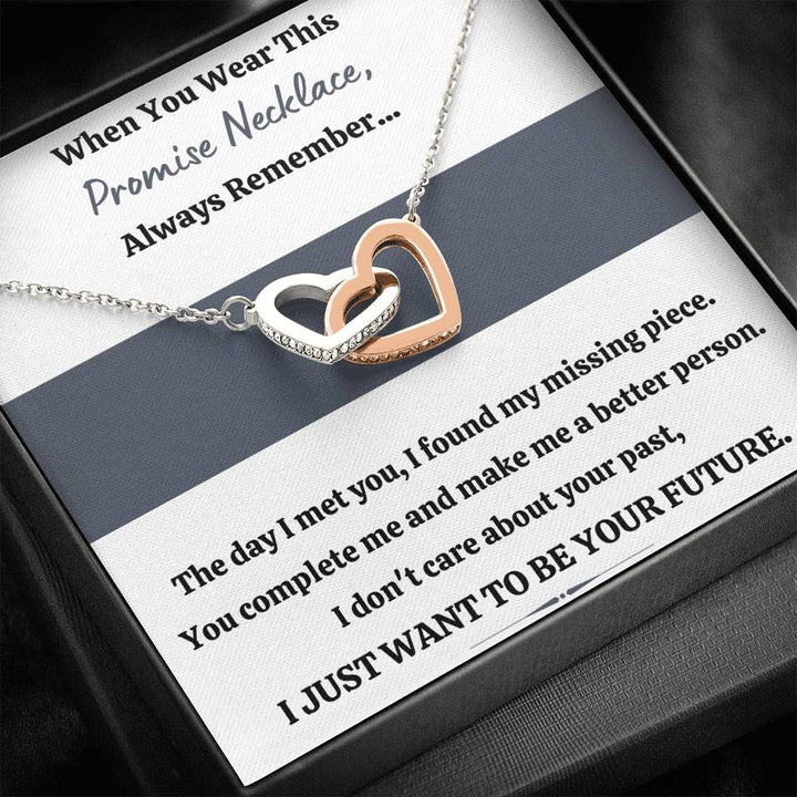 TO MY LOVE "PROMISE NECKLACE - YOUR FUTURE" INTERLOCKING HEARTS NECKLACE GIFT SET - ON CLOUD NINE GIFTS