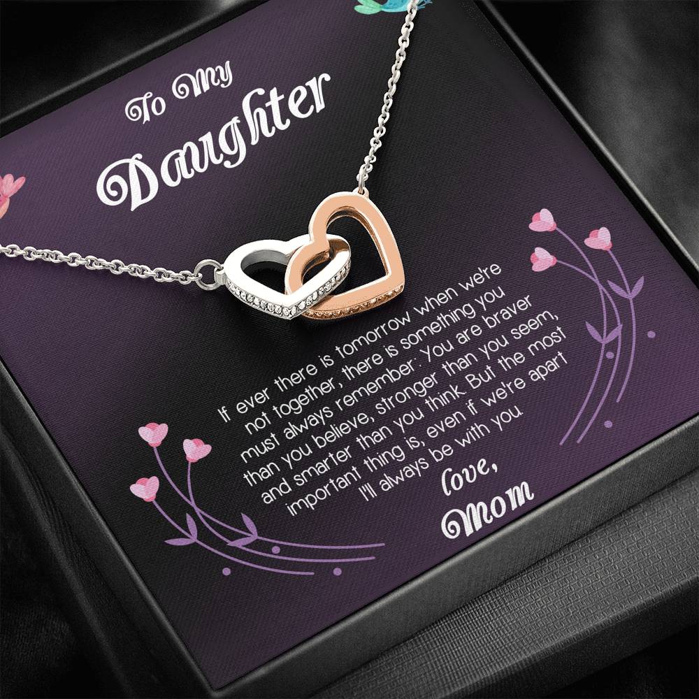 TO MY DAUGHTER FROM MOM "APART" INTERLOCKING HEARTS NECKLACE GIFT SET - ON CLOUD NINE GIFTS