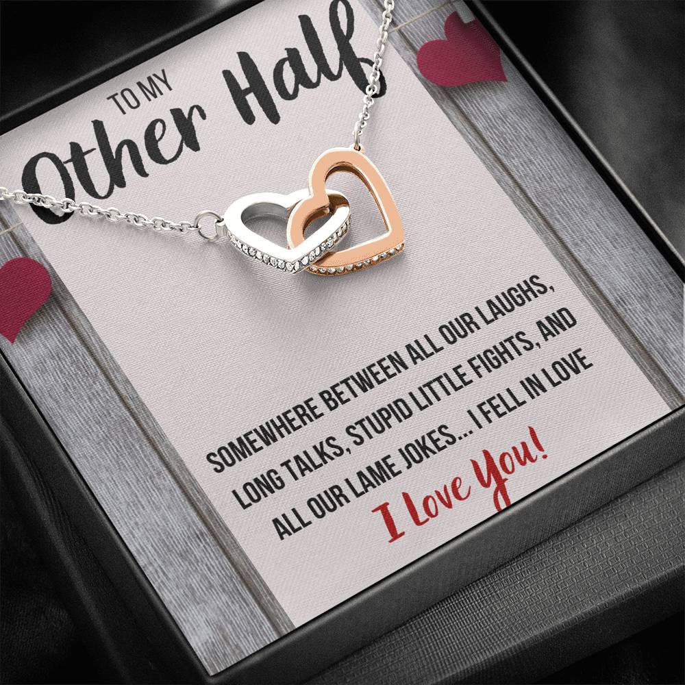 TO MY OTHER HALF "STUPID LITTLE FIGHTS" INTERLOCKING NECKLACE GIFT SET - ON CLOUD NINE GIFTS
