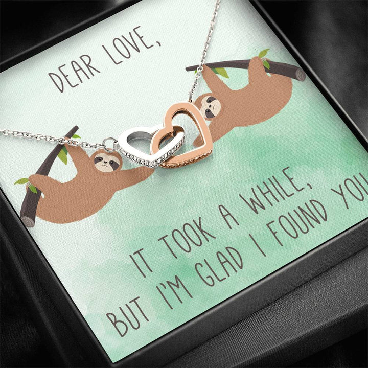 DEAR LOVE "A WHILE" INTERLOCKING HEARTS NECKLACE GIFT SET - ON CLOUD NINE GIFTS