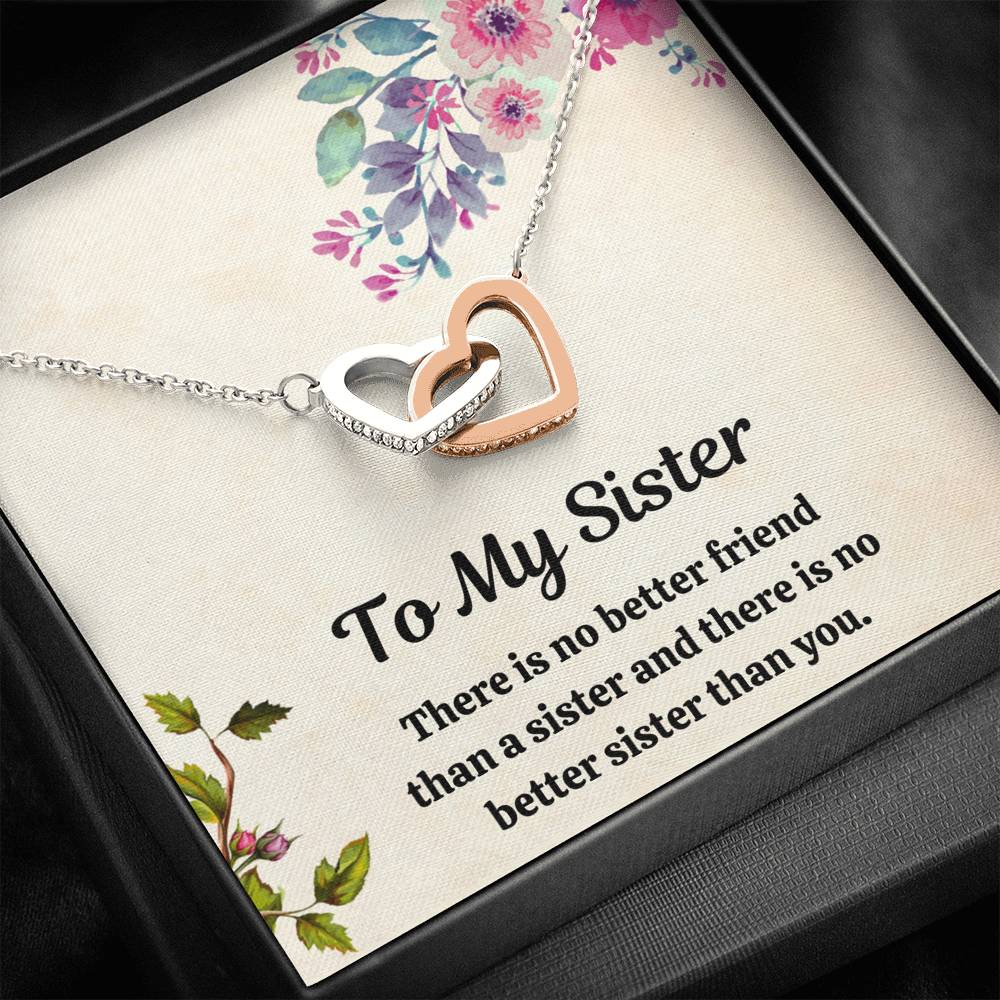 TO MY SISTER "FRIEND" INTERLOCKING HEARTS NECKLACE GIFT SET - ON CLOUD NINE GIFTS