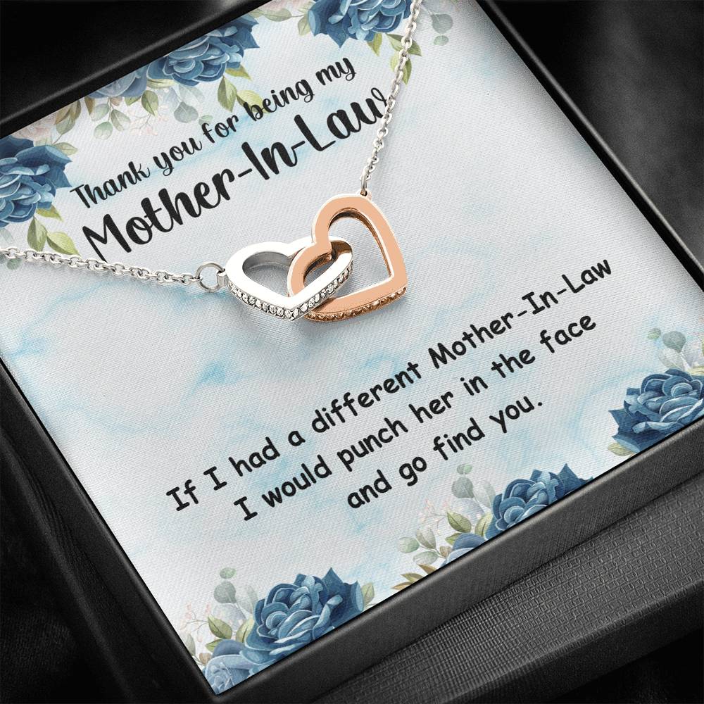 TO MY MOTHER IN LAW "PUNCH-SO" INTERLOCKING HEARTS NECKLACE GIFT SET - ON CLOUD NINE GIFTS