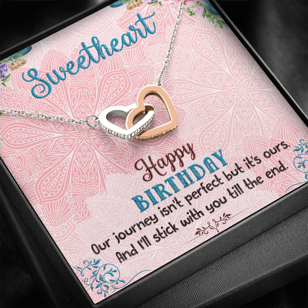 TO MY SWEETHEART "OUR JOURNEY" INTERLOCKING HEARTS NECKLACE BIRTHDAY GIFT SET - ON CLOUD NINE GIFTS