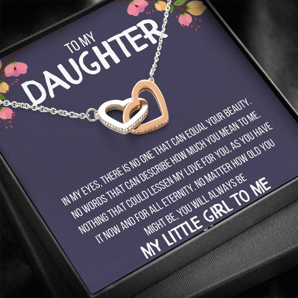TO MY DAUGHTER "MY LITTLE GIRL TO ME" INTERLOCKING NECKLACE GIFT SET - ON CLOUD NINE GIFTS