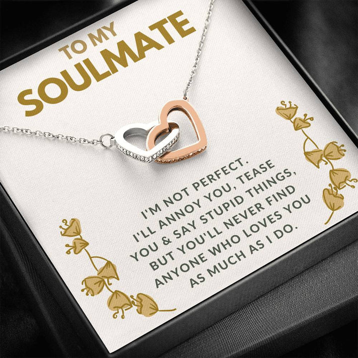 TO MY SOULMATE "TEASE YOU" INTERLOCKING HEARTS NECKLACE GIFT SET - ON CLOUD NINE GIFTS