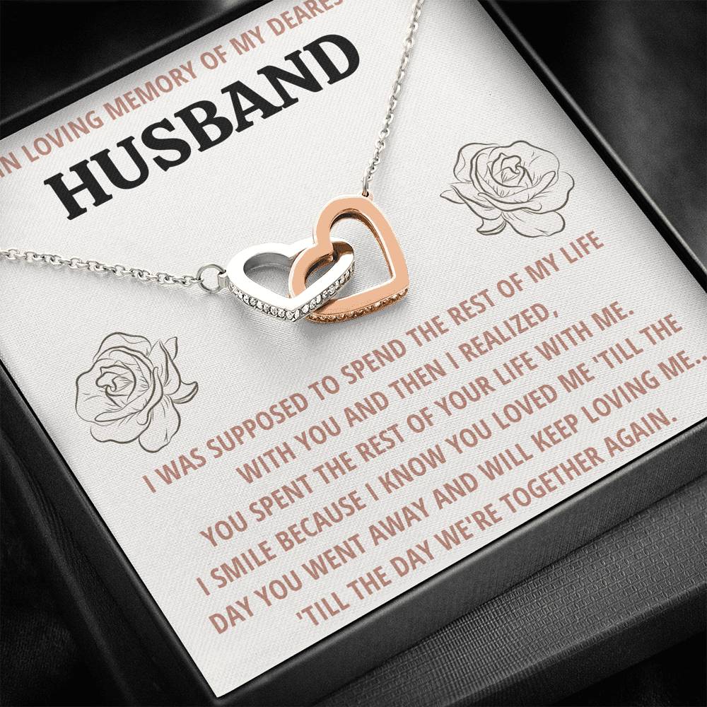 TO MY HUSBAND "LIFE" REMEMBRANCE INTERLOCKING HEARTS NECKLACE GIFT SET - ON CLOUD NINE GIFTS