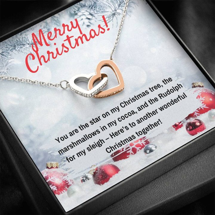 MERRY CHRISTMAS INTERLOCKING HEARTS NECKLACE GIFT SET - ON CLOUD NINE GIFTS
