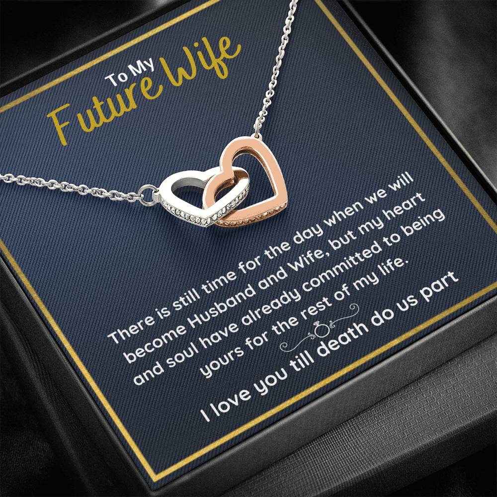 TO MY FUTURE WIFE "COMMITTED" INTERLOCKING HEARTS NECKLACE GIFT SET - ON CLOUD NINE GIFTS