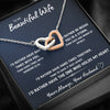 TO MY BEAUTIFUL WIFE "I'D RATHER" INTERLOCKING HEARTS NECKLACE GIFT SET - ON CLOUD NINE GIFTS