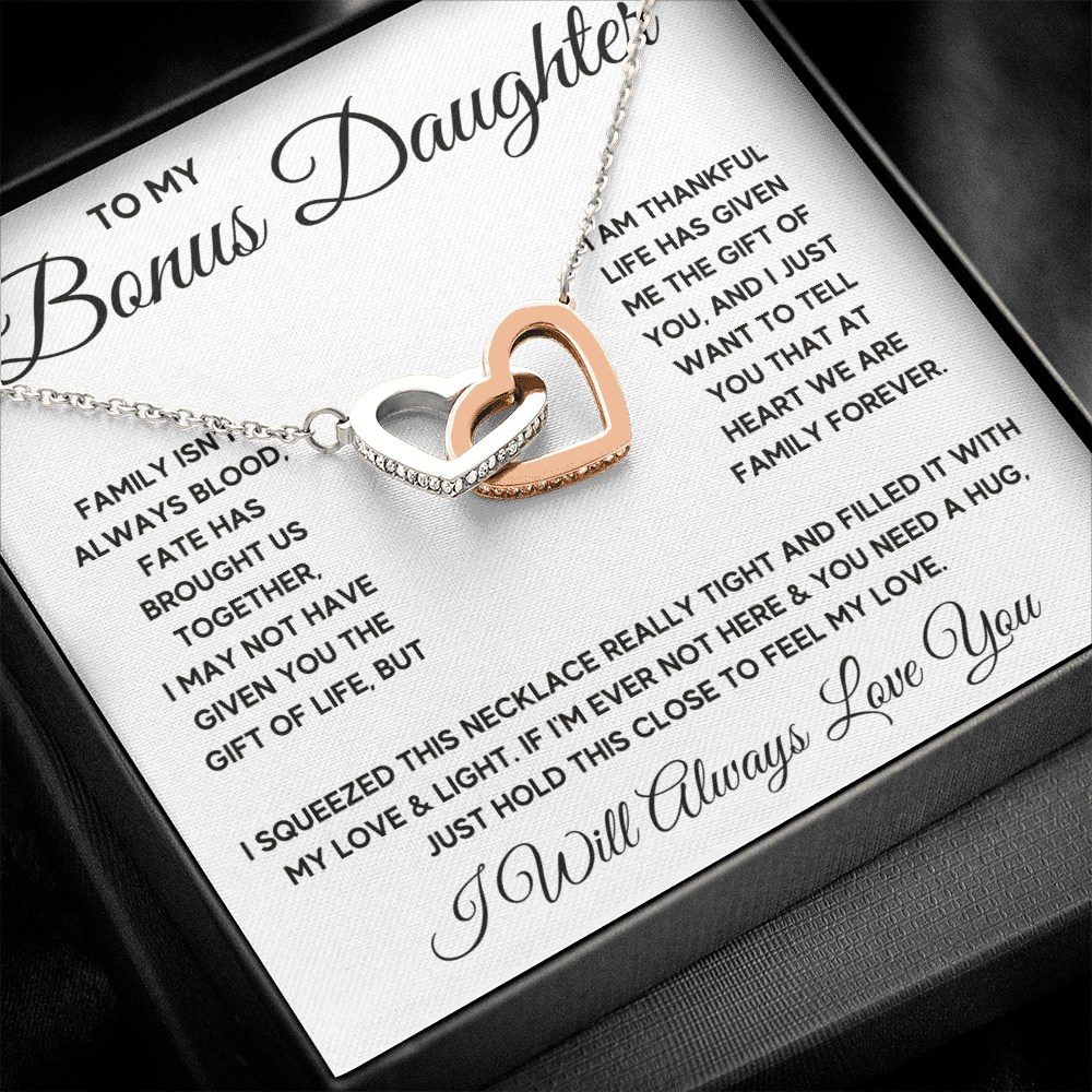 Bonus daughter necklace, stepdaughter gifts from stepdad, step daughter from stepmom, gift for step daughter - ON CLOUD NINE GIFTS