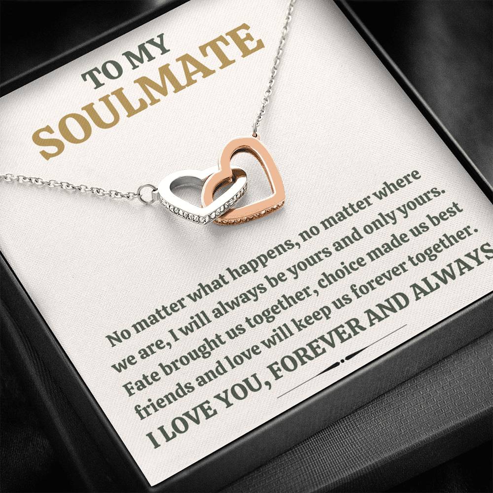 TO MY SOULMATE "FOREVER TOGETHER" INTERLOCKING HEARTS NECKLACE GIFT SET - ON CLOUD NINE GIFTS