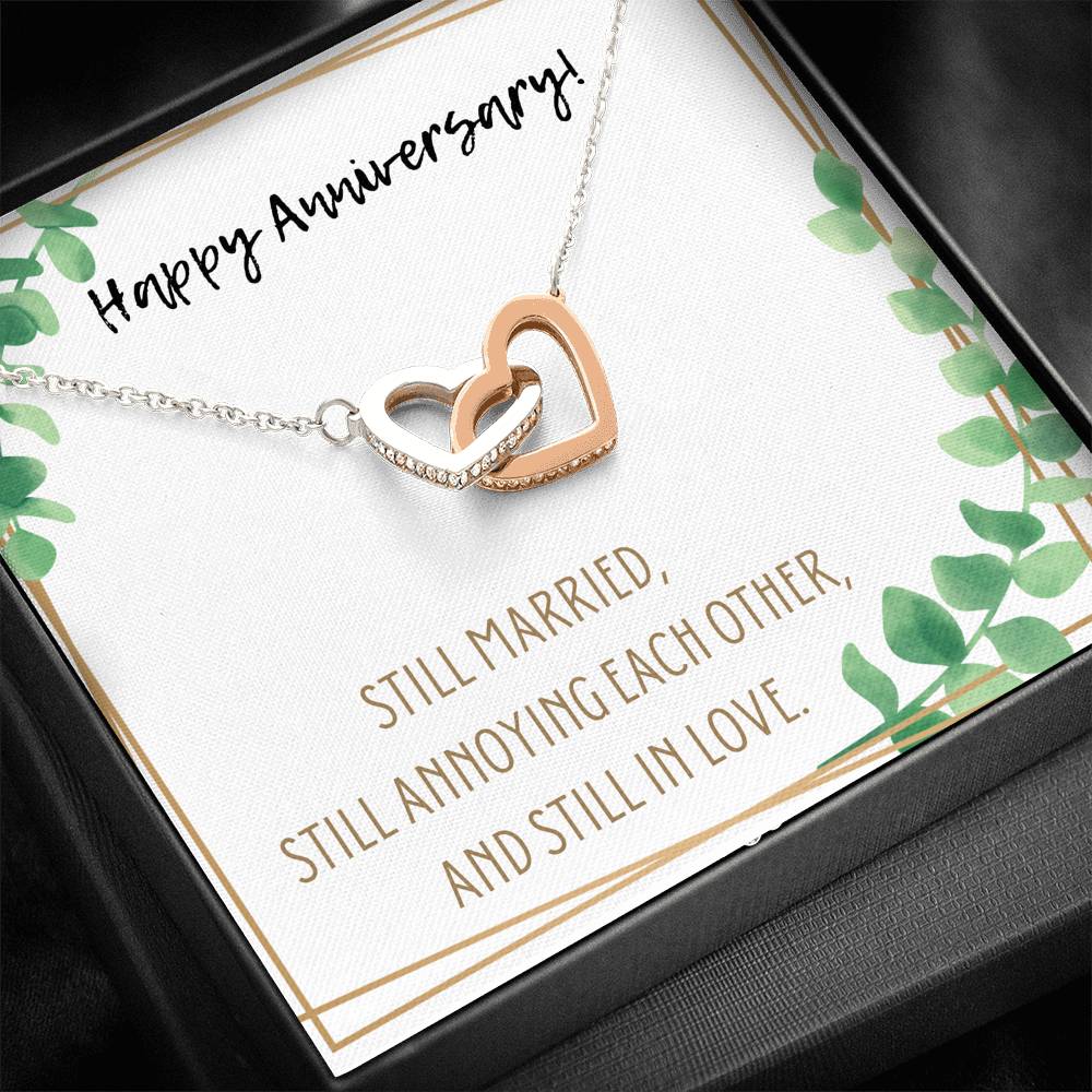 HAPPY ANNIVERSARY INTERLOCKING NECKLACE | MESSAGE CARD | GIFT BOX - ON CLOUD NINE GIFTS