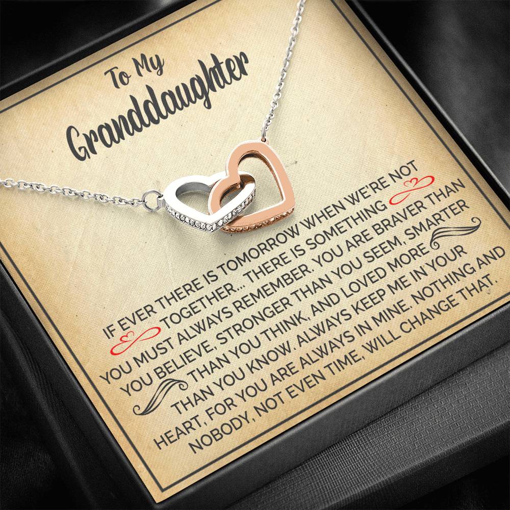 TO MY GRANDDAUGHTER NOT EVEN TIME INTERLOCKING HEARTS NECKLACE GIFT SET - ON CLOUD NINE GIFTS