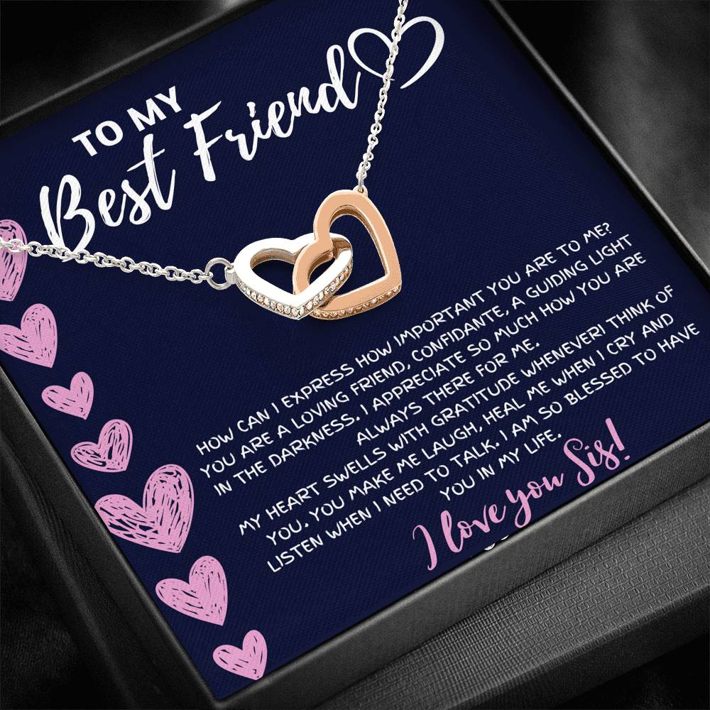 TO MY BEST FRIEND "BLESSED TO HAVE YOU IN MY LIFE" INTERLOCKING HEART GIFT SET - ON CLOUD NINE GIFTS